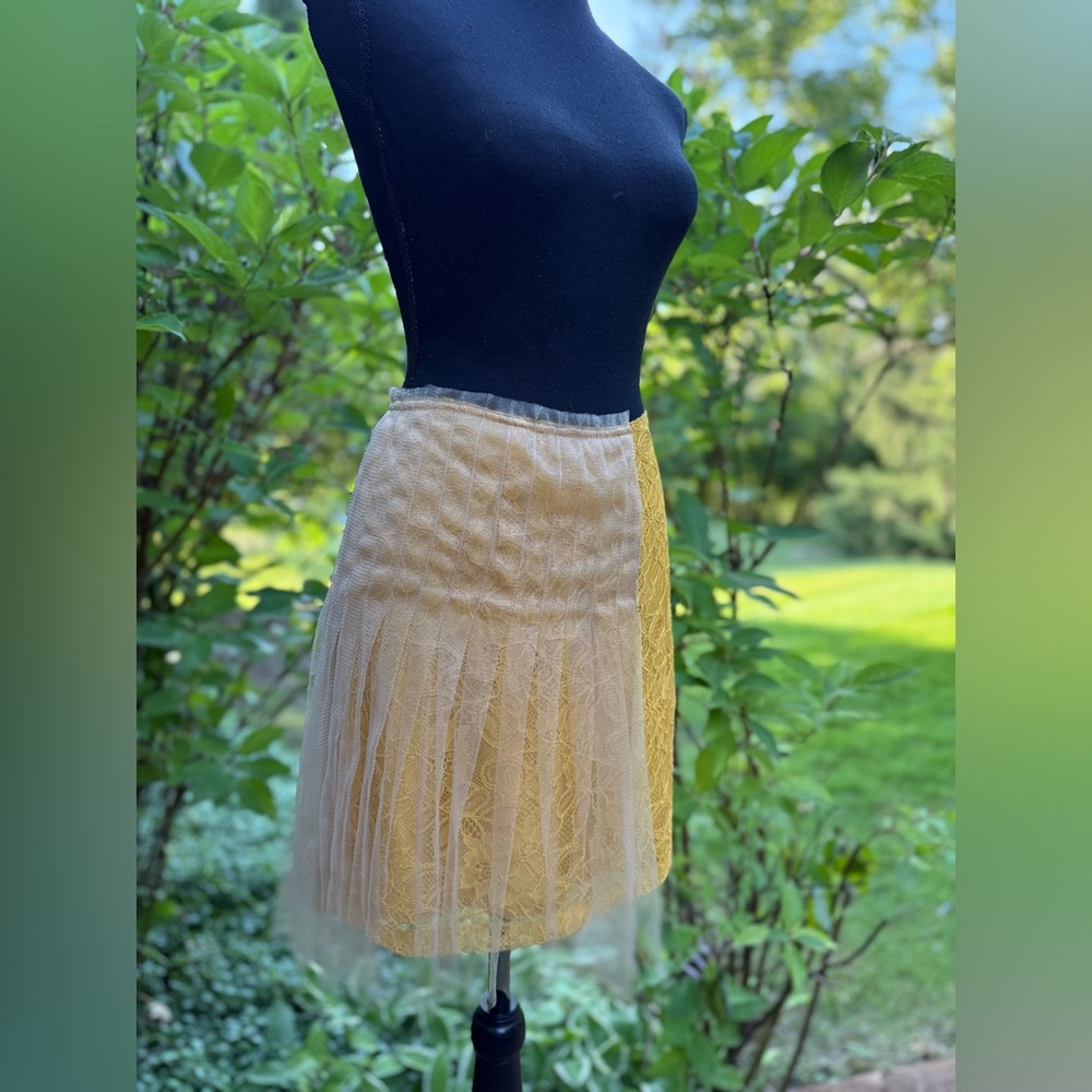 Elegant Yellow Lace Skirt RODARTE
For Target
Gold lace skirt size1